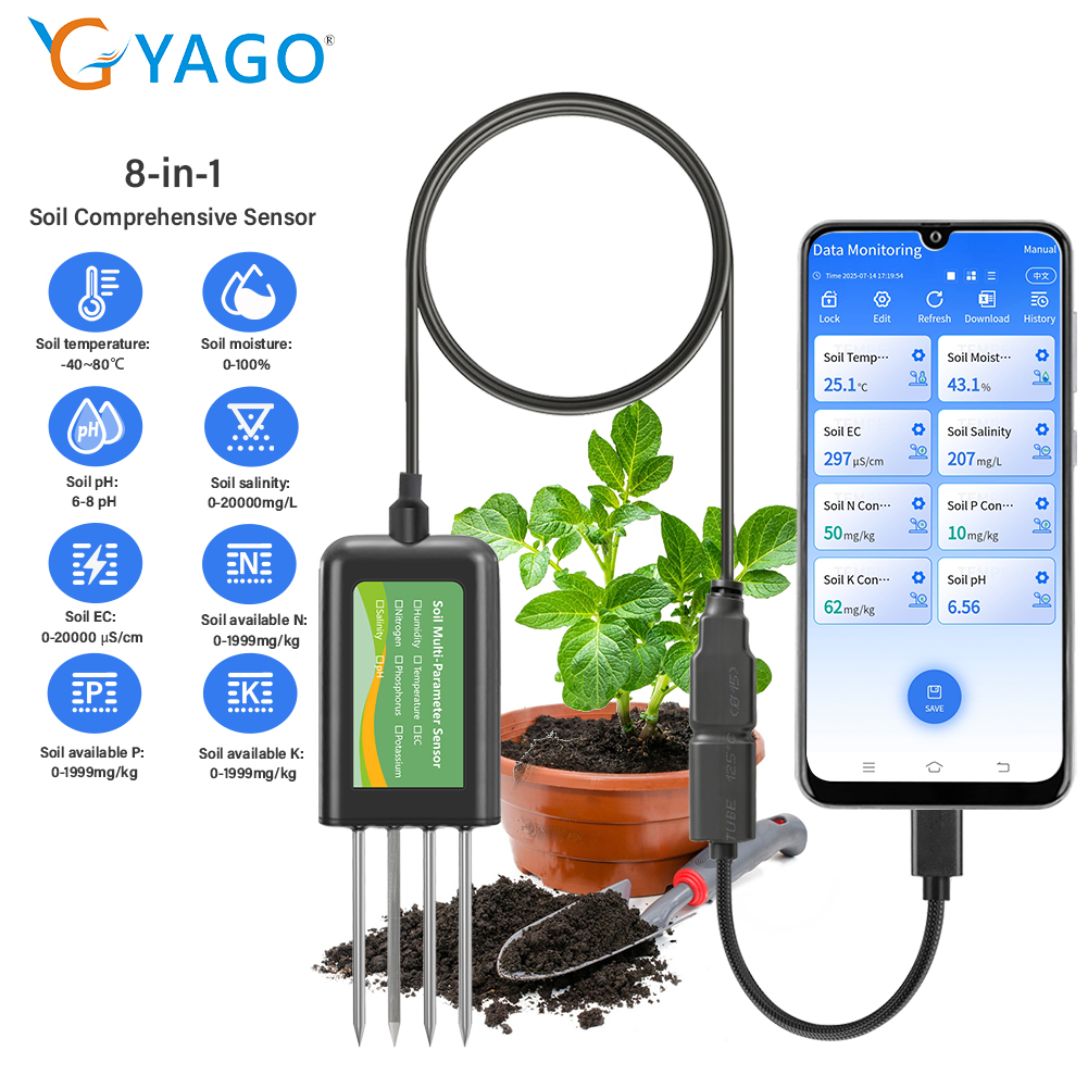 Precision Farming Smart Agriculture - YAGO Sensor Tanah 8 In 1