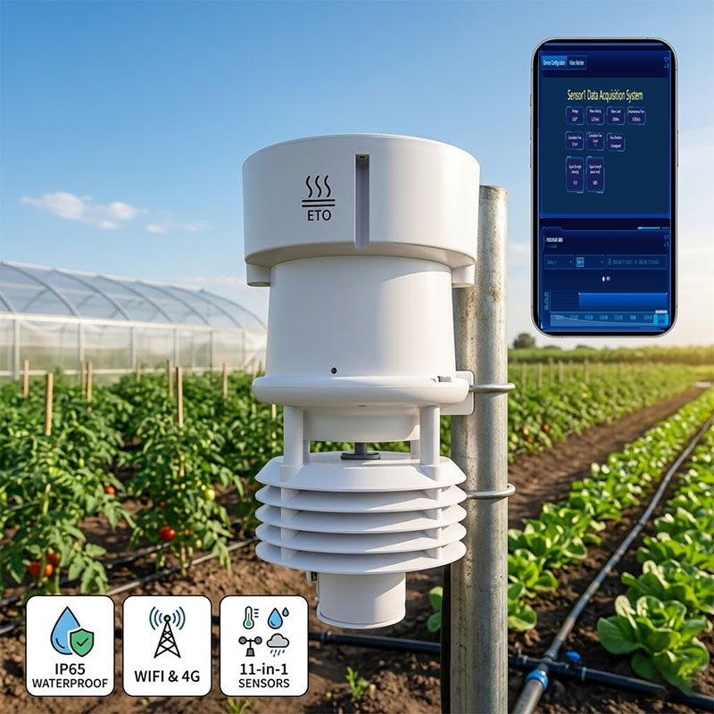 Precision Farming Smart Agriculture - Stasiun Cuaca Pertanian ET0 WiFi 4G