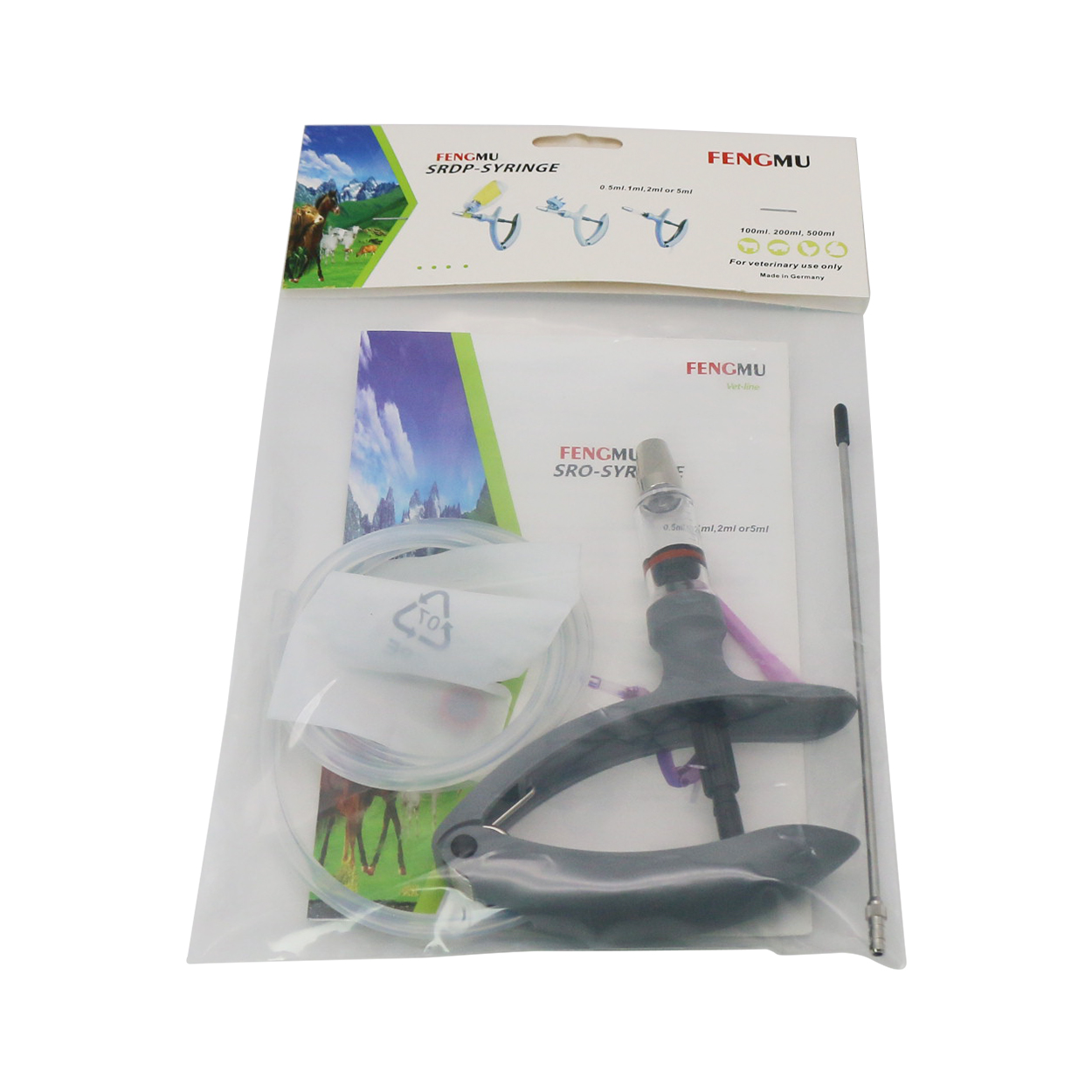 1 Buah 2Ml/5Ml Jarum Suntik Te - Veterinary Syringe Gun ulasan dan harga