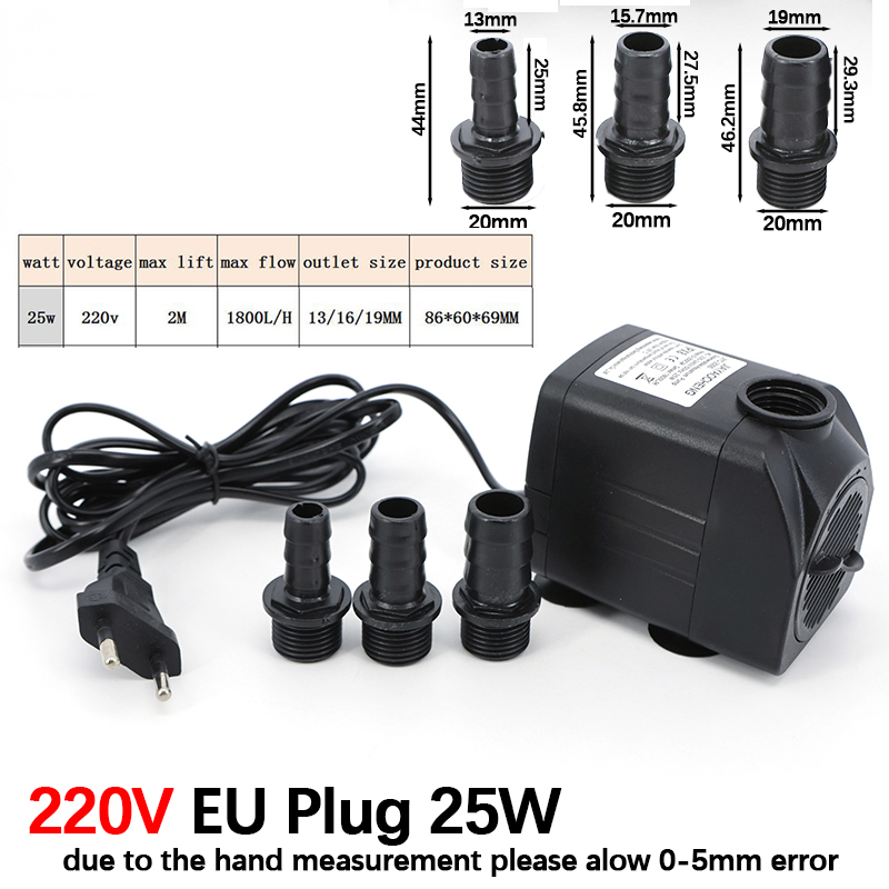 AC 220V 16W 25W Pompa Air Subm - Fish Pond Aerator ulasan dan harga